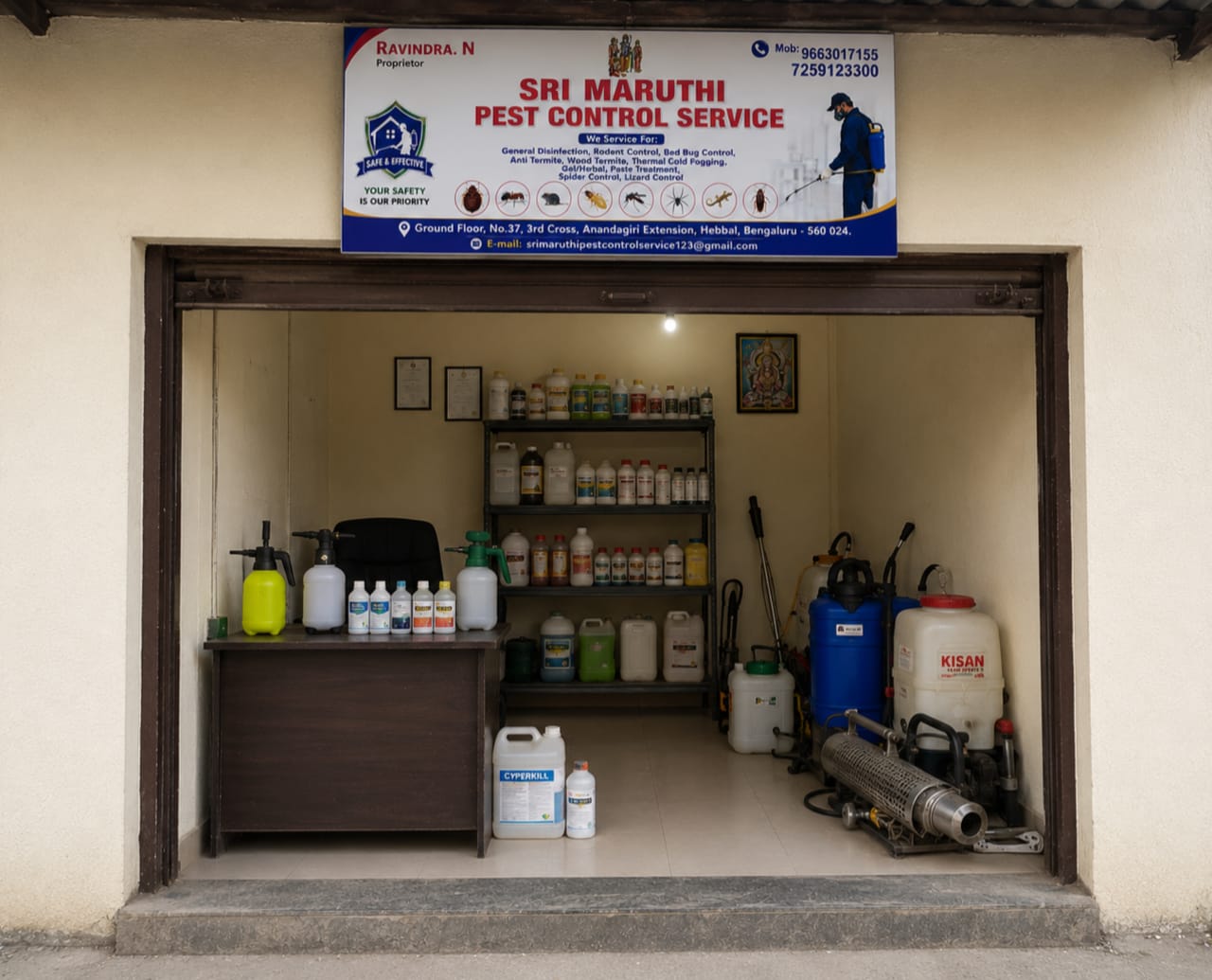 Sri Maruthi professional pest control service team in action